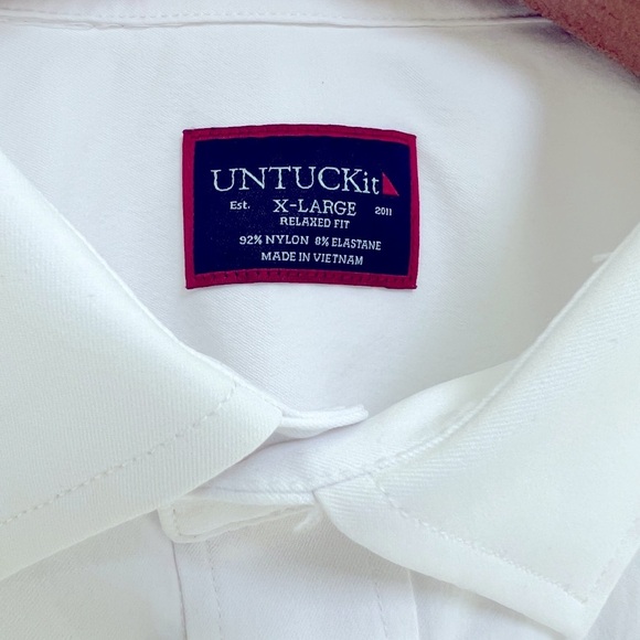 UnTuckit Men’s Performance Short-Sleeve Gironde Shirt White - Picture 3 of 5